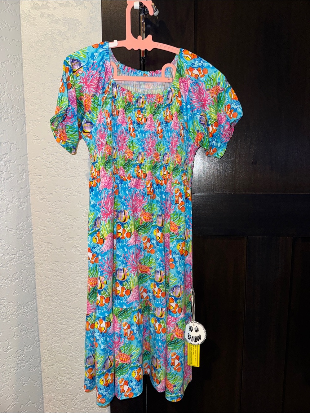 Girls' Bamboo Tropical Fish Print Dress